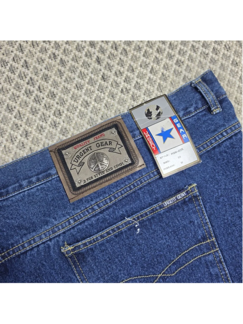 Urgent Gear Men’s Blue Jeans Size 58 Straight Leg 100% Cotton Made In Taiwan NWT